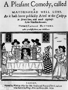 Титульная страница из издания комедии «Потерянное целомудрие» (A Pleasant Comedy, Called a Maidenhead Well Lost, 1634)