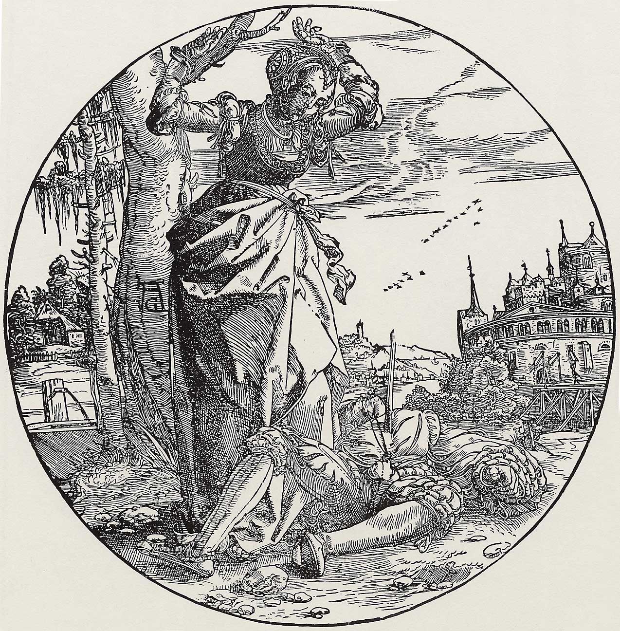 «Пирам и Фисба» работы Генриха Альдегревера (Heinrich Aldegrever; ок. 1528)
