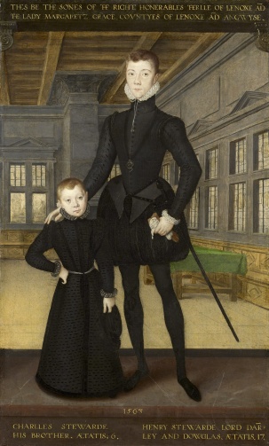 Генри Стюарт, лорд Дарнли и его брат Чарльз Стюарт, граф Леннокс (Henry Stewart, Lord Darnley and his brother Charles Stewart, Earl of Lennox). Работа Ганса Иворфа [Hans Eworth, 1520–1574?] (1563)