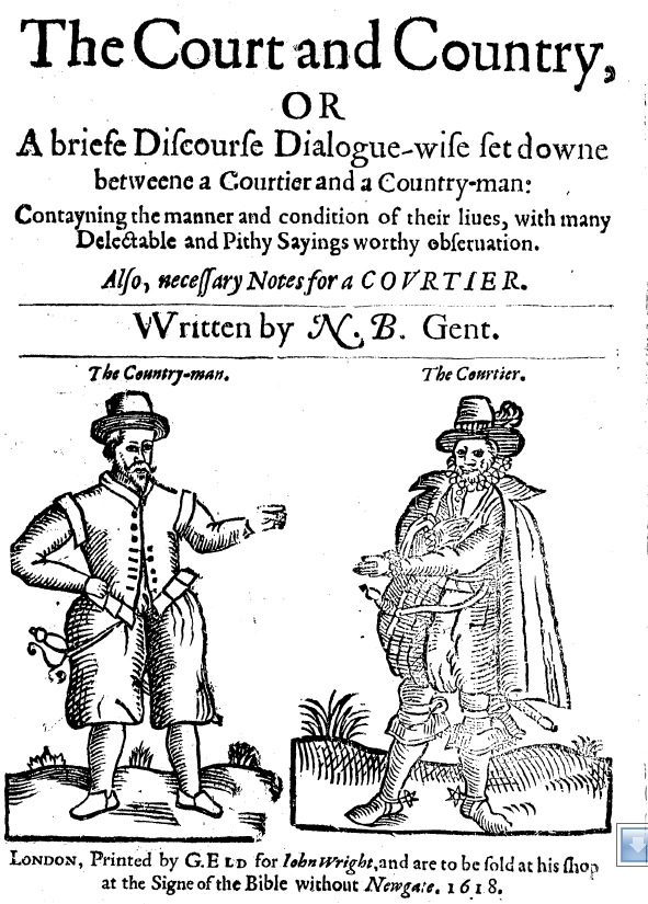Титульный лист памфлета Бретона The Court and Country&hellip; (1618)