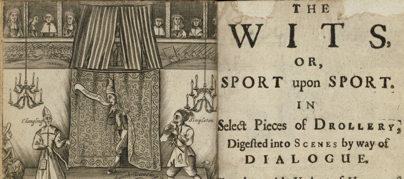 Фрэнсис Киркман, The Wits... (1662). Фронтиспис и титульный лист (фрагменты). Копия из коллекции Фолджеровской библиотеки